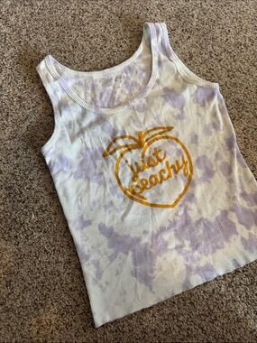 Just Peachy Lavender Tie-Dye Girls' Tank Top